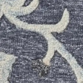 7' X 9' Blue And Gray Wool Hand Tufted Area Rug