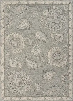 5' X 7' Gray Wool Hand Tufted Area Rug