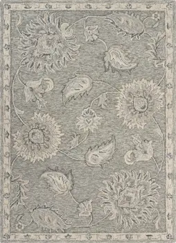 7' X 9' Gray Wool Hand Tufted Area Rug