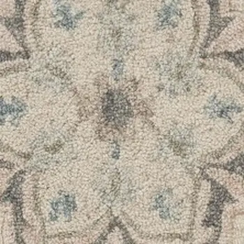 5' X 7' Blue And Ivory Wool Hand Tufted Area Rug