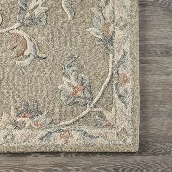 5' X 7' Gray Wool Hand Tufted Area Rug