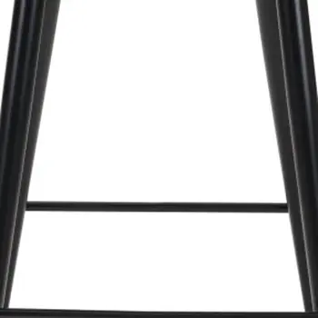 30" Gray And Black Velvet And Steel Bar Height Bar Chair