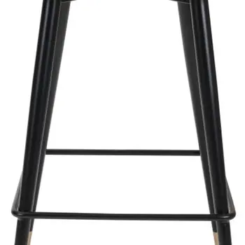 30" Gray And Black Velvet And Steel Bar Height Bar Chair