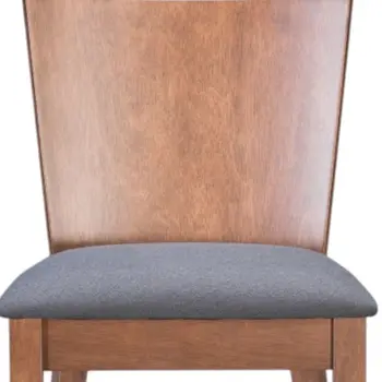 Set of Two 29" Gray And Brown Solid Wood Low Back Bar Height Bar Chairs