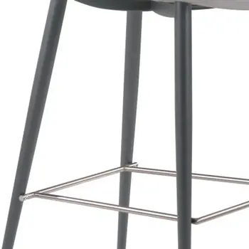 Set of Two 30" White And Black Steel Low Back Bar Height Bar Chairs