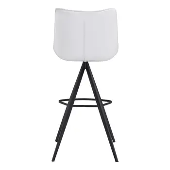 Set of Two 29" White And Black Steel Low Back Bar Height Bar Chairs