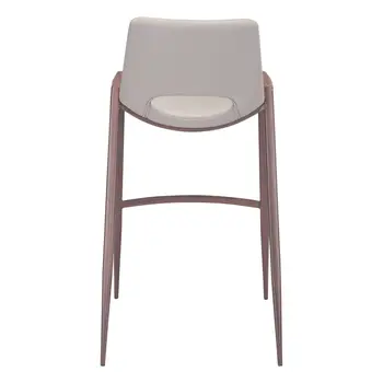 Set of Two 29 " Beige And Brown Steel Low Back Bar Height Bar Chairs
