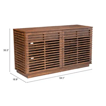 54" Brown Enclosed Storage TV Stand