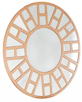 32" Gold Round Metal Framed Accent Mirror