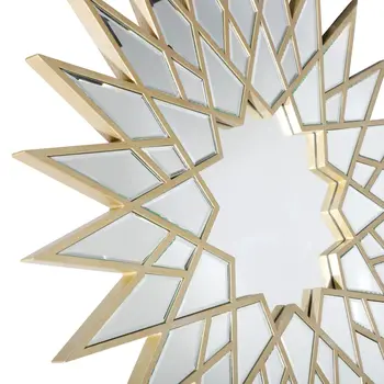 34" Gold Sunburst Metal Framed Accent Mirror