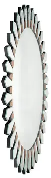 43" Gold Round Glass Framed Accent Mirror