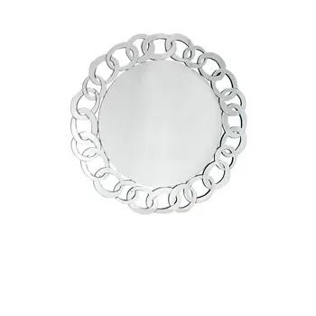 39" Clear Round Glass Framed Accent Mirror
