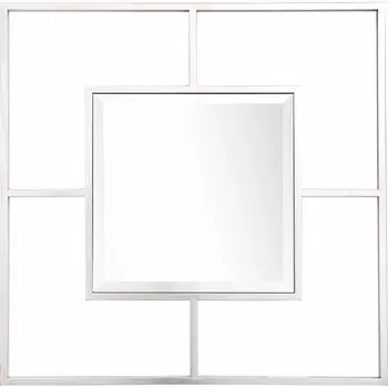 32" Silver Square Metal Framed Accent Mirror