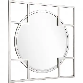 33" Silver Square Metal Framed Accent Mirror