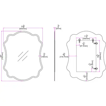 Silver Novelty Accent Glass Mirror