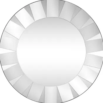 30" Clear Round Glass Framed Accent Mirror