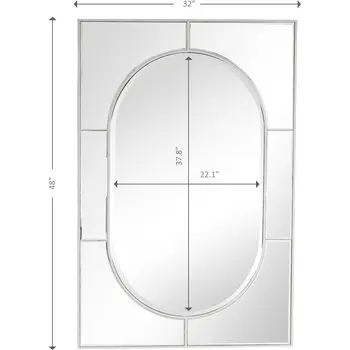 48" Silver Metal Framed Accent Mirror