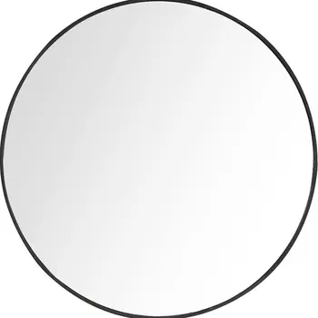 32" Black Round Framed Accent Mirror