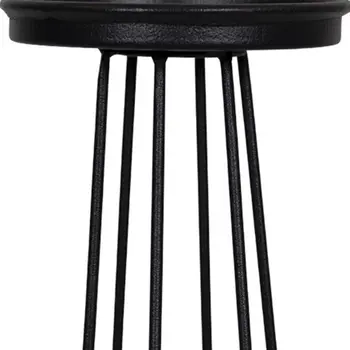 Set of Three Black Metal Striped Tabletop Candle Holders