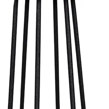 Set of Three Black Metal Striped Tabletop Candle Holders