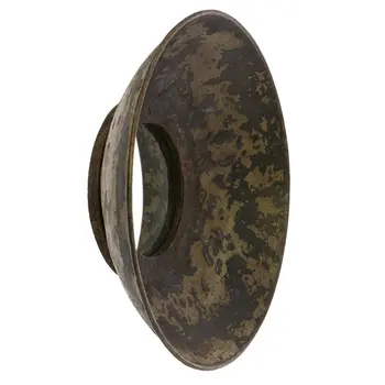 20" Dark Brown Reclaimed And Distressed Metal Round Bowl Accent Mirror