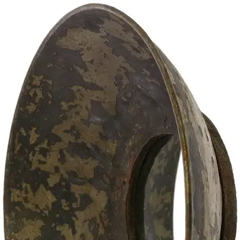 20" Dark Brown Reclaimed And Distressed Metal Round Bowl Accent Mirror