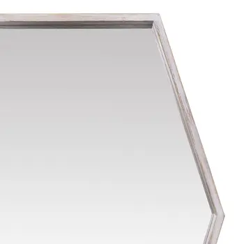 Wooden Hexagonal Wall Mirror