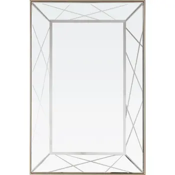 48" Champagne And Silver Mirrored Solid Wood And Glass Console Table With Two Drawers