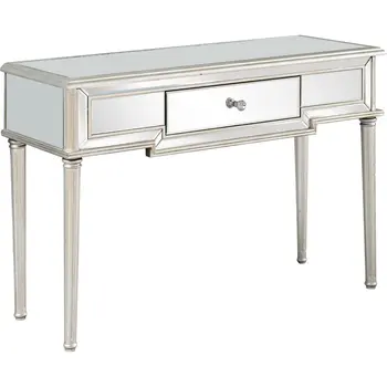 Silver Leaf Antiqued Console Table