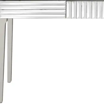 40" Silver Mirrored Glass Console Table