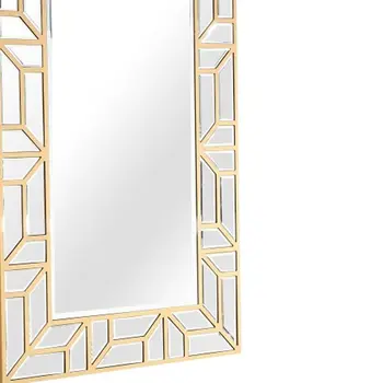 Gold Geometric Mirror and Console Table