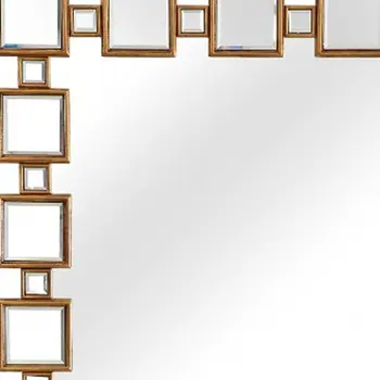 43" Gold And Silver Mirrored Glass Console Table