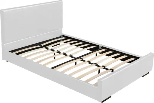 White Faux Leather Queen Bed Frame