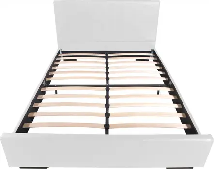 White Faux Leather Queen Bed Frame