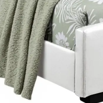 White Faux Leather King Bed Frame