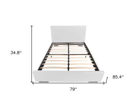 White Faux Leather King Bed Frame