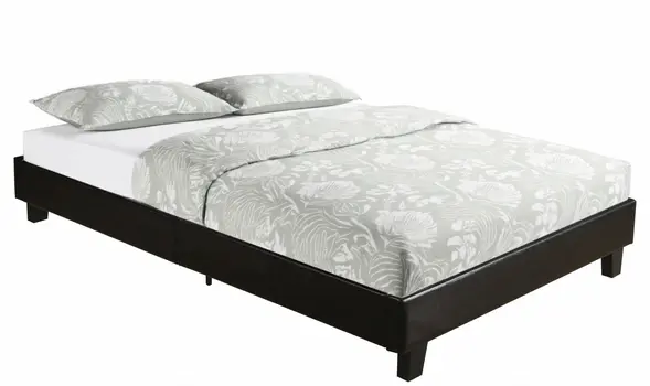 Black Faux Leather King Bed Frame