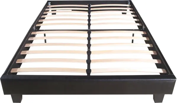Black Faux Leather King Bed Frame