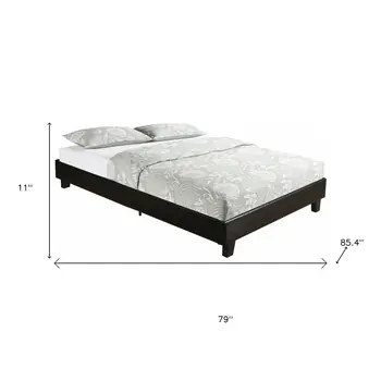 Black Faux Leather King Bed Frame