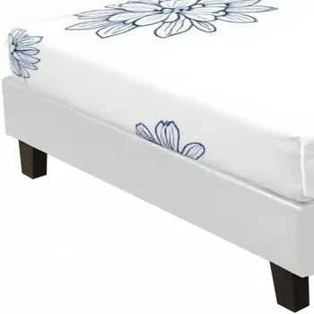 White Faux Leather Queen Bed Frame