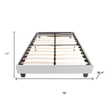 White Faux Leather King Bed Frame