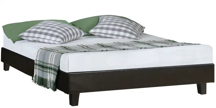 Black Wood And Linen King Bed Frame