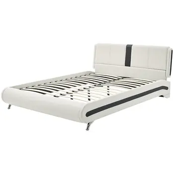 White Faux Leather King Bed Frame