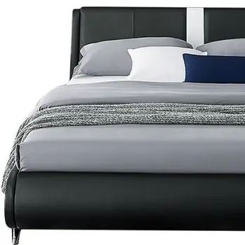 Black Faux Leather Queen Bed Frame
