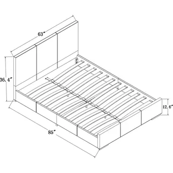 White Faux Leather Queen Bed Frame