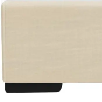 Beige Faux Leather Queen Bed Frame