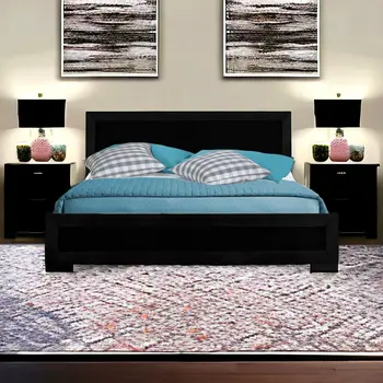 Black Wood Twin Platform Bed