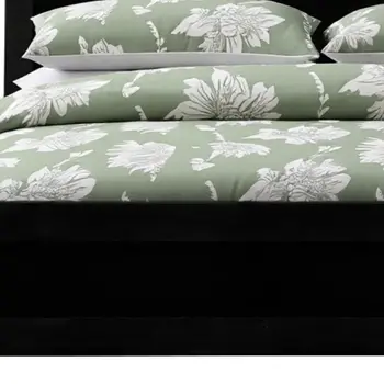 Black Inlaid Panels Solid Wood Queen Bed Frame