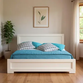 White Wood Twin Platform Bed
