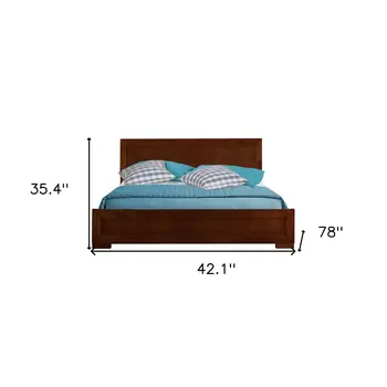 Walnut Wood Twin Platform Bed